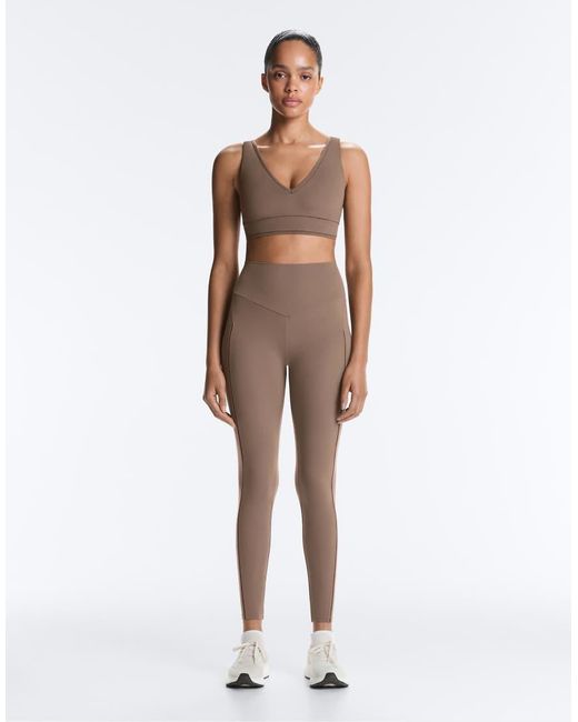 Oysho Natural Comfortlux High-rise Hemstitch Ankle-length leggings