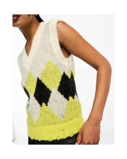 AllSaints Yellow Hove Knitted Tank