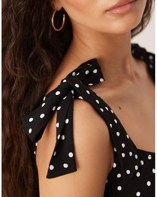Nobody's Child Black Adrian Tie Shoulder Midi Dress