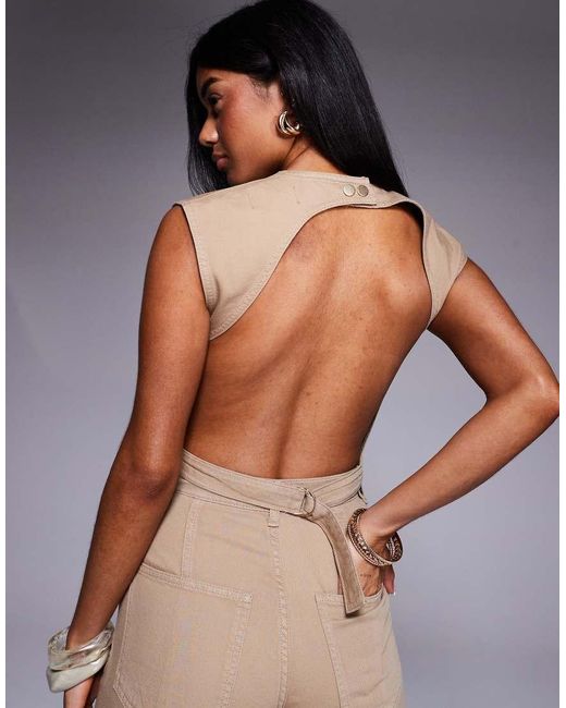 ASOS Multicolor Asos X The Sourced Collection Backless Co-ord Top With Belt