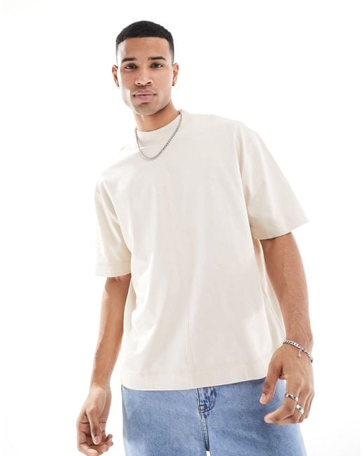 ASOS White Oversized T-shirt With Seam Detailing for men