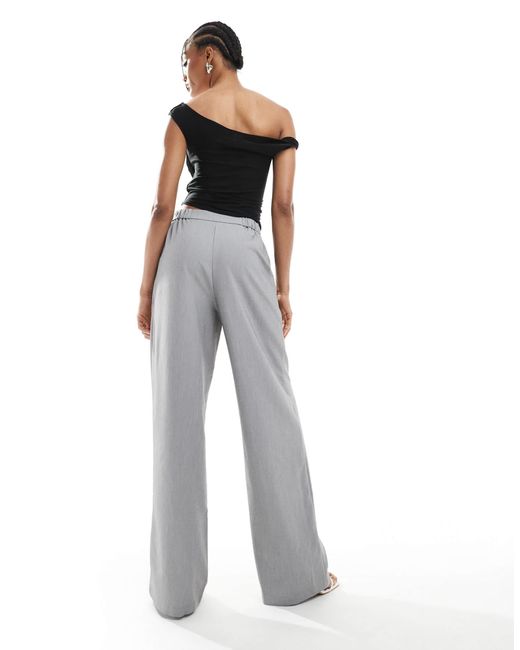 ASOS Gray Asos Design Tall Tailored Relaxed Straight Leg Pants