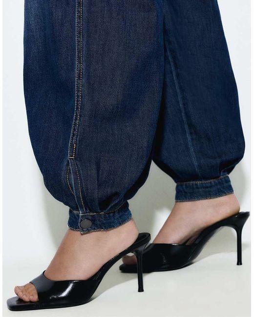 Stradivarius Blue 100% Cotton Sarouel Jeans