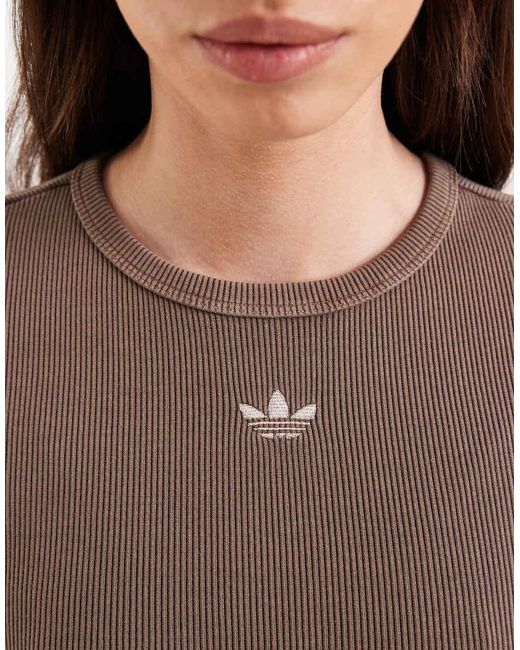 Adidas Originals Blue Essentials Rib Tee Washed