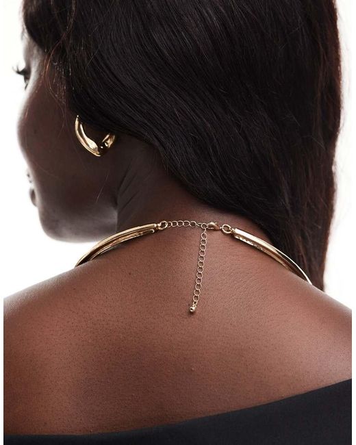 ASOS Brown Asos Design Curve Torque Choker With Interlocking Teardrop Design