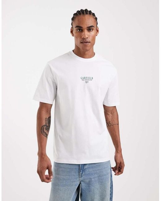 Only & Sons Green Relaxed Fit T-Shirt With Garfield Back Print for men