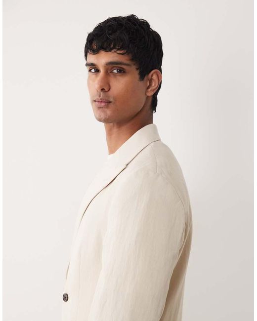 ASOS Natural Double Breasted Regular Suit Blazer for men