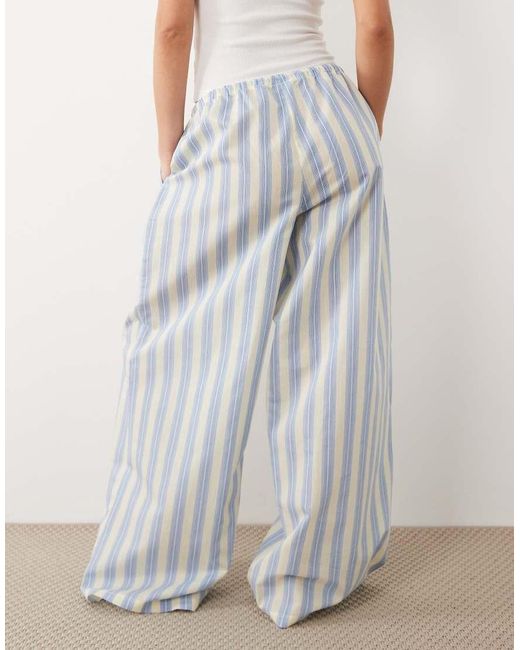 ASOS Gray Woven Stripe Nightwear Pants