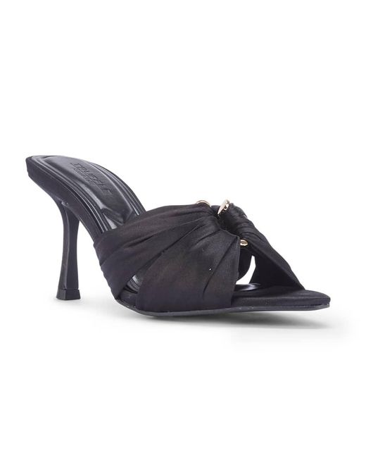 SEQWL Blue Heeled Stiletto Mules High Heel Sandals With Twisted Front