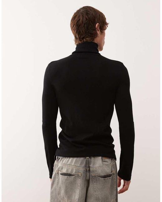 Collusion Black Soft Knitted Roll Neck for men