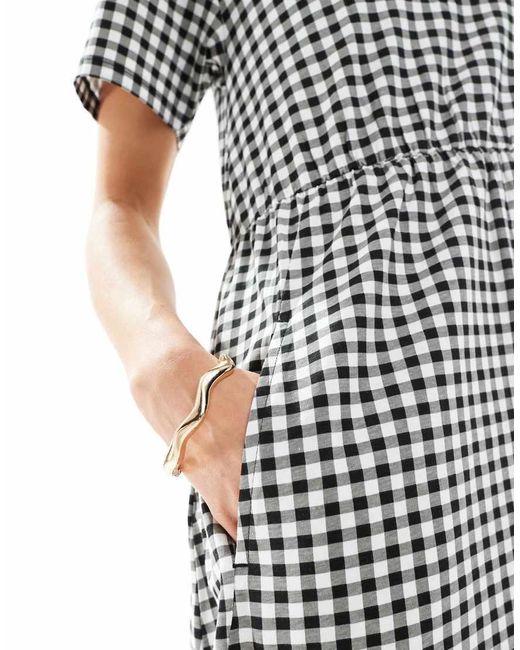 Threadbare Gray Short Sleeve Jersey Midi Dress With Pockets