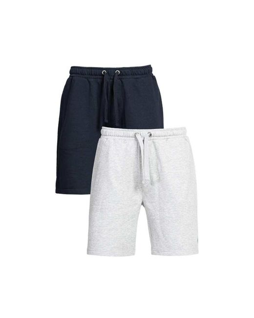 French Connection Blue 2 Pack Cotton Jersey Shorts for men