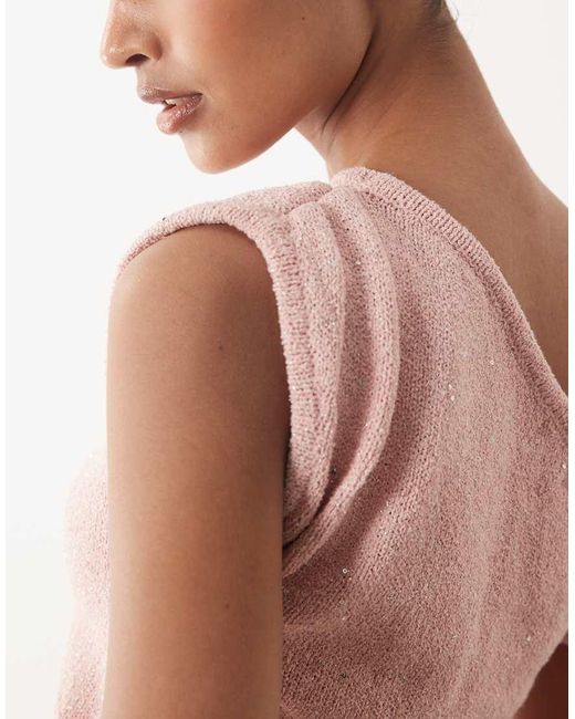 Cotton On Natural Textured Asymmetric Neck Knit Top