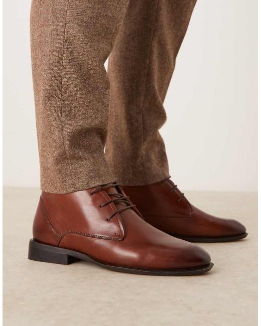 ASOS Brown Lace Up Chukka Boots for men