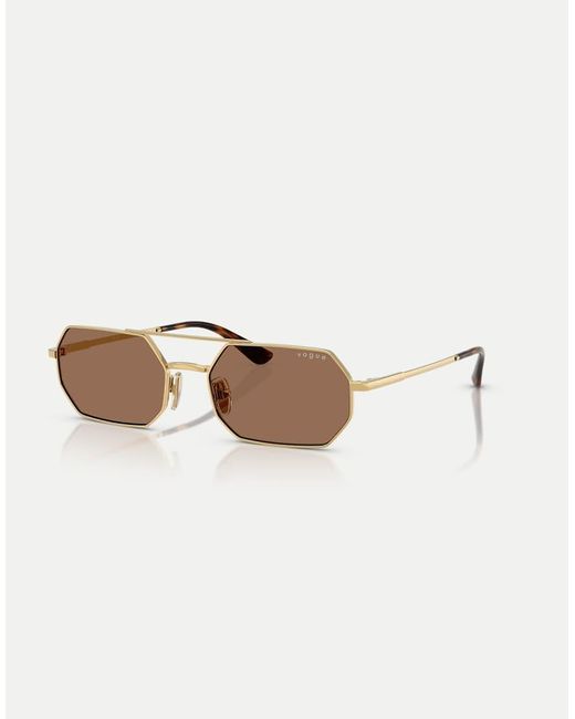 Vogue White Irregular Sunglasses With Lens