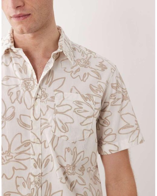 Jack & Jones Natural Short Sleeve Slim Shirt for men