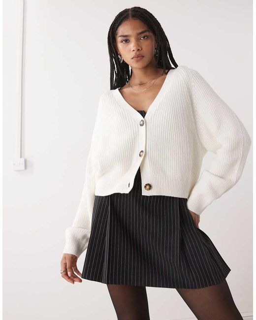 Monki White Knitted Cardigan