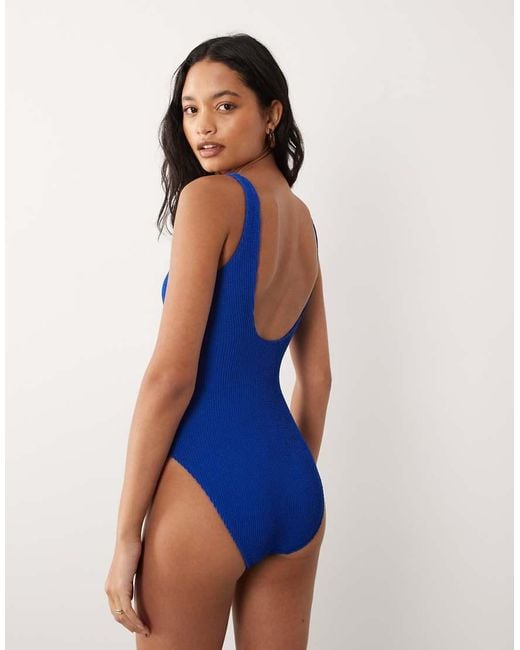 Accessorize Blue Crinkle Swimsuit