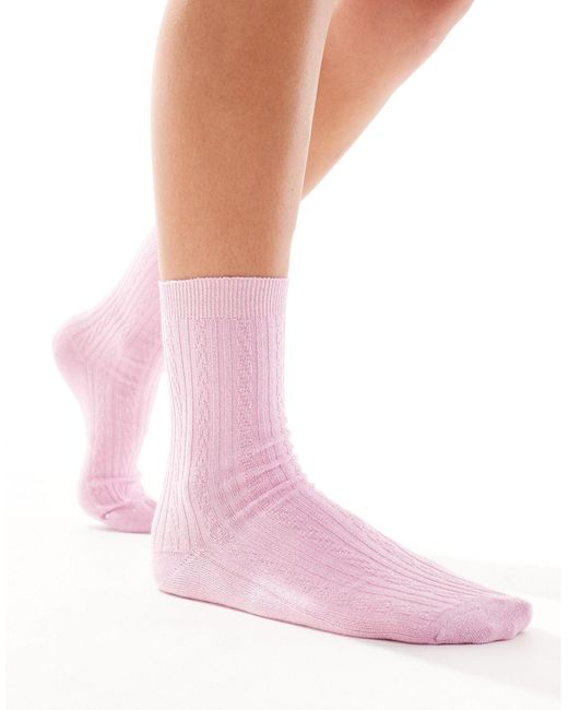 & Other Stories Pink Glitter Ankle Socks