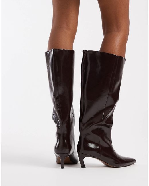 ASOS Natural – carmel – kniehohe stiefel