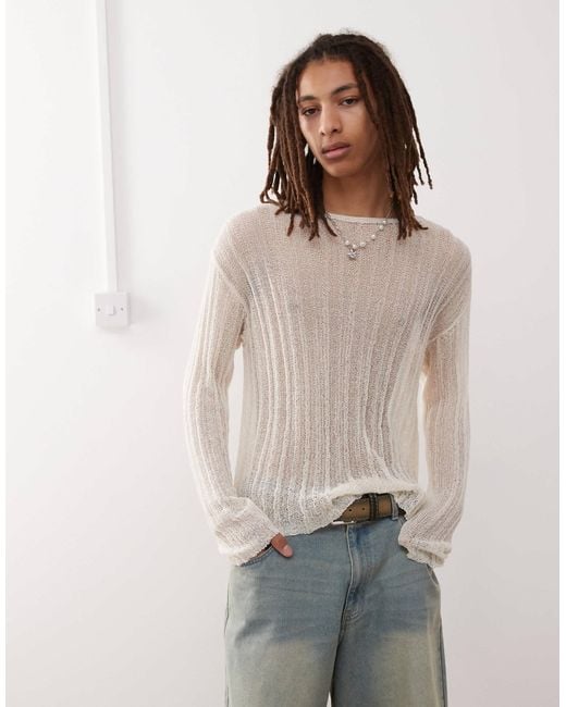 Collusion Natural Knitted Lightweight Jumper for men