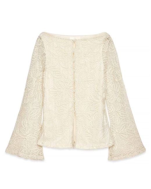 NA-KD Natural Front Button Crochet Top