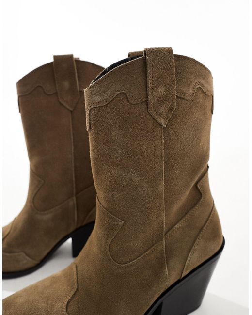 Pull&Bear Brown – boots aus braunem wildleder