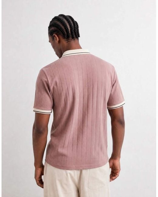 ASOS Red Relaxed Notch Polo for men