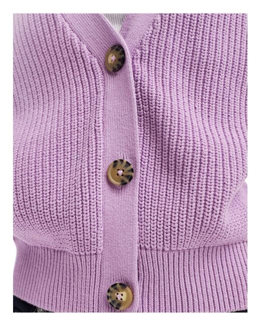 Monki Purple Cable Knit Cardigan