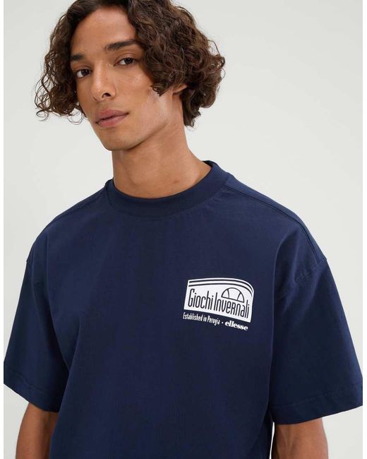 Ellesse Blue Suaven Short Sleeve Graphic T-Shirt for men