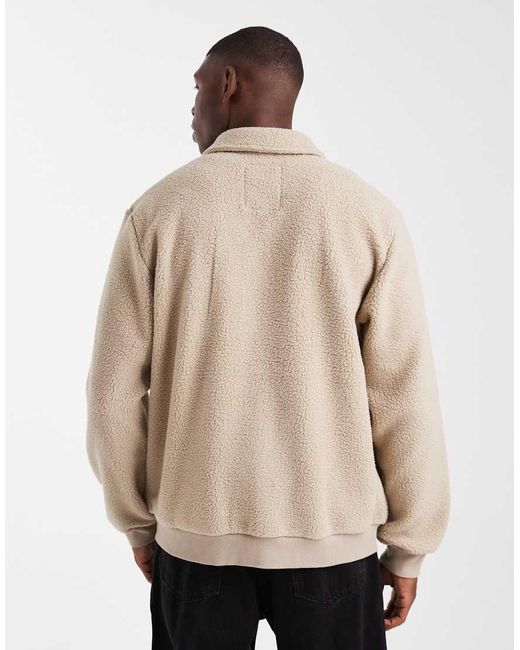 Jack & Jones Natural Fleece Jacket With Zip for men
