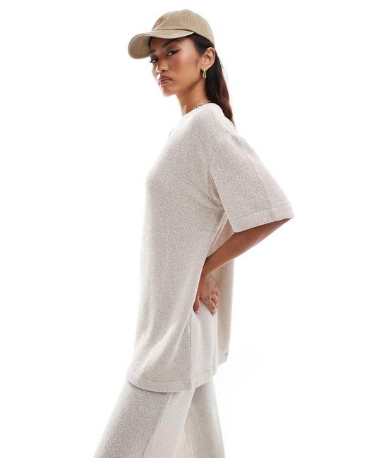 Vero Moda White Oversized Knitted T-shirt Co-ord