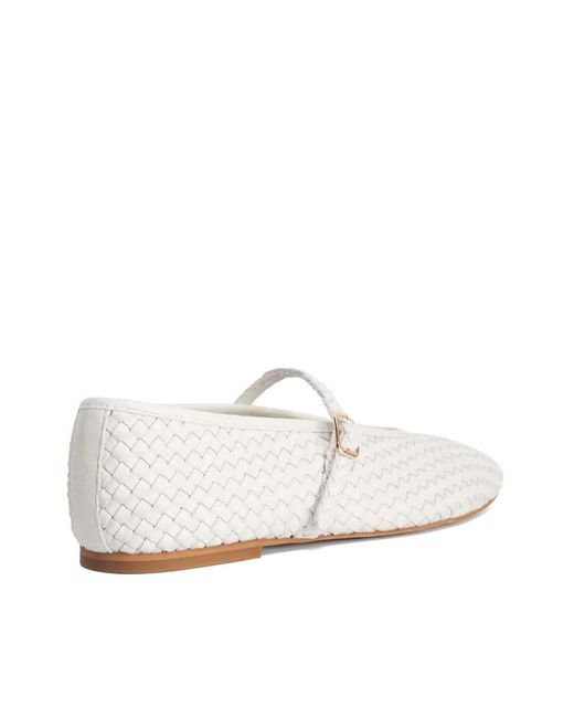 Dune White Wide Fit Wf Headliner Ballet Pumps