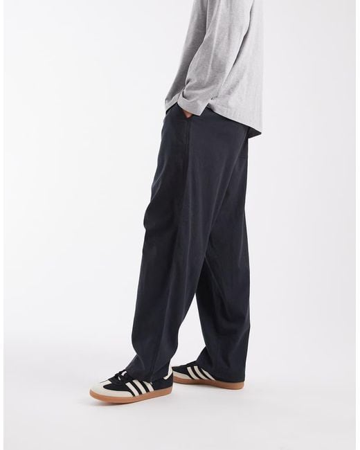 Jack & Jones Gray Smart Linen Mix Pants for men