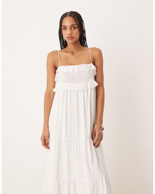 Vestido Midi De Tirantes Con Volante Florian De Nobody's Child de color Natural