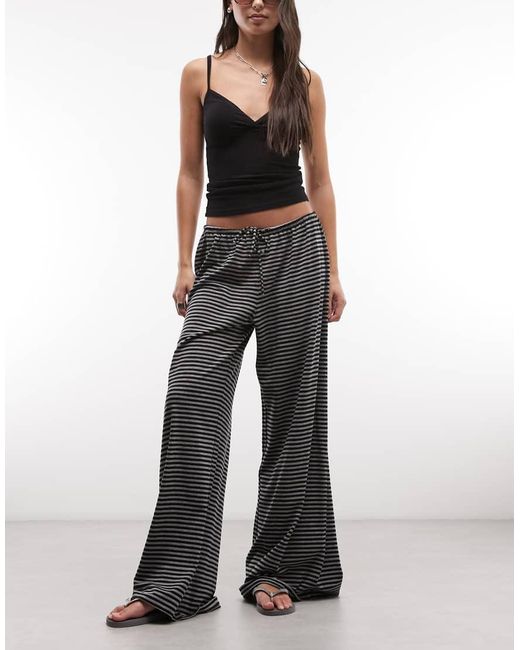 Weekday Black Wide Leg Drape Trousers