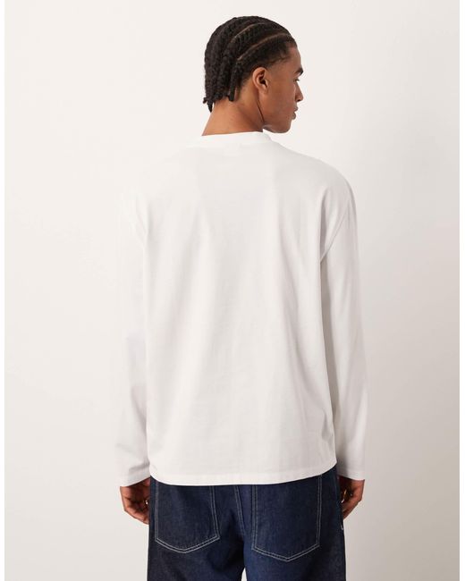 Calvin Klein White Kate Moss Long Sleeve Print Tee for men