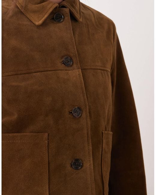Mango Brown 100% Suede Short Jacket
