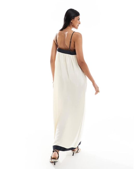 Vero Moda White Contrast Trim Cami Maxi Dress