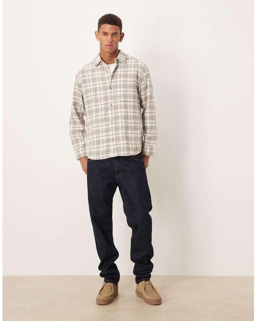 Abercrombie & Fitch Natural Long Sleeve Plaid Shirt for men