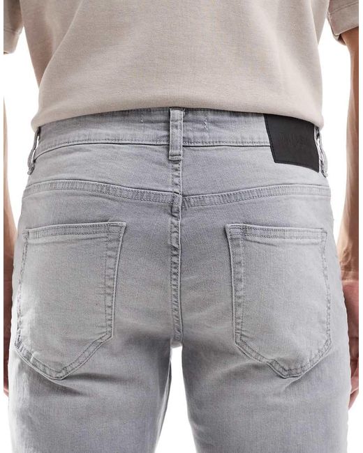Only & Sons Gray Loom Slim Fit Jeans for men