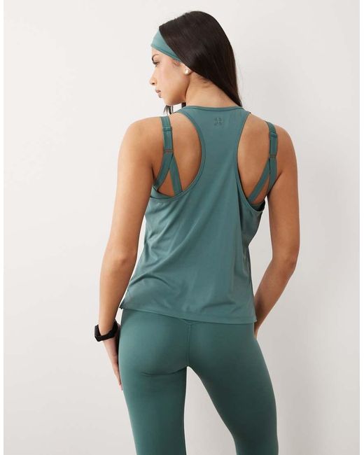 4505 Green Icon Active Quick Dry Throw On Performance Tank Top