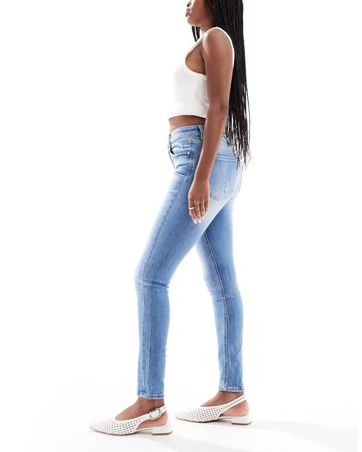 Stradivarius Blue D07 Low Rise Skinny Jean