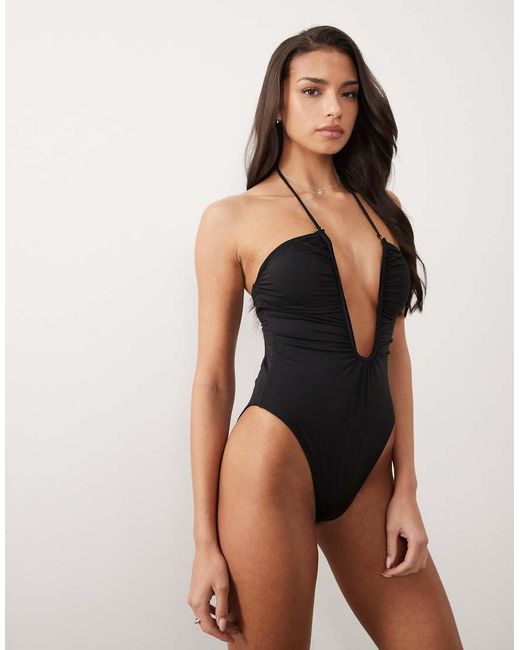 ASOS Black Carlo U-Wire Multiway Bandeau Swimsuit