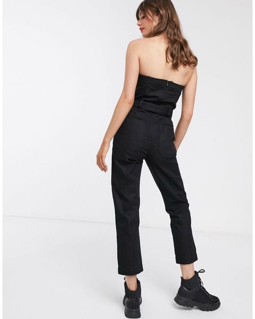 bandeau denim jumpsuit