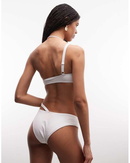 Monki Brown Cut-out Asymmetric Bikini Top