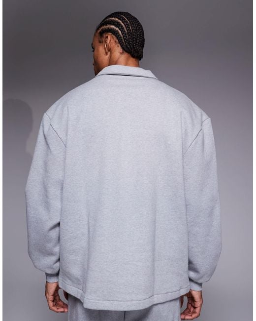 ASOS Gray Oversized Quarter Zip for men