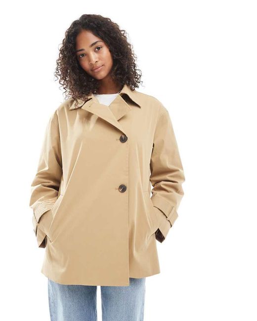 ONLY Natural Asymmetric Short Trench Coat