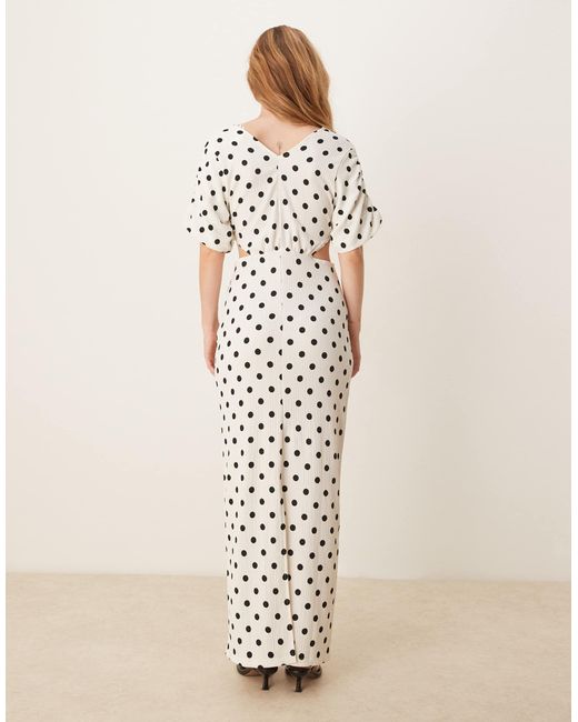 Y.A.S Natural Wrap Cut Out Detail Maxi Dress