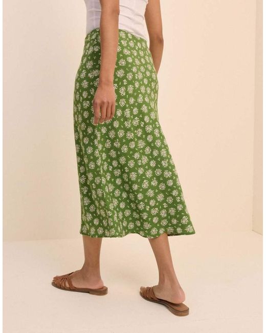 Nobody's Child Green Floral Mila Midi Slip Skirt